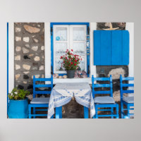 Traditionelles Restaurant Oia Santorini Griechenla