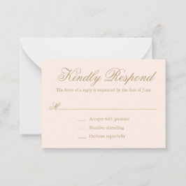 Traditionelles Rosa-Formal-Mini-Hochzeit RSVP Mitteilungskarte