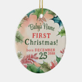 Traditionelles Rot-Grün-Weihnachtsfest-Foto Keramik Ornament (Rechts)