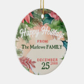 Traditionelles Rot-Grün-Weihnachtsfest-Foto Keramik Ornament (Rechts)