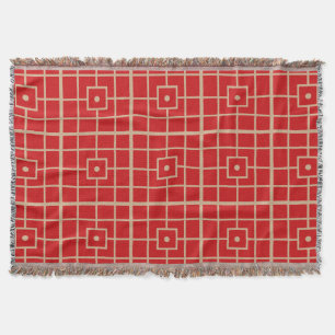Traditionelles Rot- und Gold-chinesisches geometri Decke