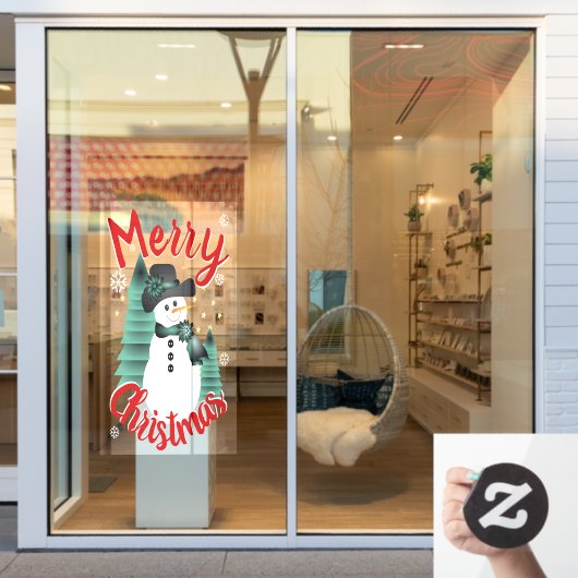 Traditionelles Rot- und Grünfenster Fensteraufkleber (Schaufenster)