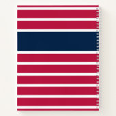 Traditionelles Rot Weiß und Blau Streifen mit Name Notizblock (Rückseite)
