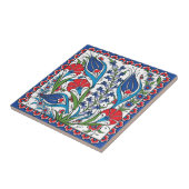 Traditionelles Rotes Blau Floral Türkisches Osmani Fliese (Seite)