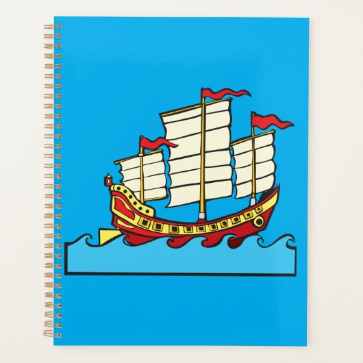 Traditionelles rotes chinesisches Dschunken-Schiff Planer (Vorderseite)