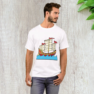 Traditionelles rotes chinesisches Dschunken-Schiff T-Shirt