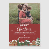 Traditionelles Rotes Foto Weihnachtsgrüßen Magnetkarte (Vorderseite)