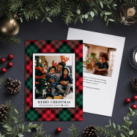 Traditionelles rotes grünes Tartan Frohe Weihnacht