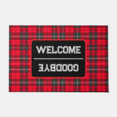 Traditionelles rotes Kariertes Tartan Modern Colle Fußmatte (Vorderseite)