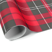 Traditionelles rotes Kariertes Tartan Modern Colle Geschenkpapier (Rolleneckpunkt)