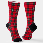 Traditionelles rotes Kariertes Tartan Modern Colle Socken (Gewinkelt)
