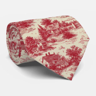 Traditionelles rotes Toile - Pastoral & Architektu Krawatte