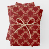 Traditionelles rotes und goldenes chinesisches Mus Geschenkpapier Set (Beispiel)