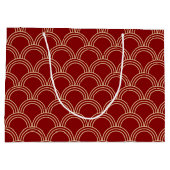 Traditionelles rotes und goldenes chinesisches Mus Große Geschenktüte (Rückseite)