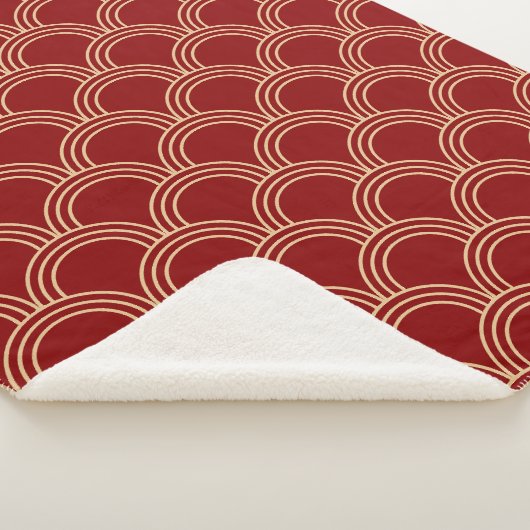 Traditionelles rotes und goldenes chinesisches Mus Sherpadecke (3/4)