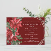 Traditionelles Rotes Weihnachtsfest Party Einladung (Stehend Vorderseite)