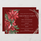 Traditionelles Rotes Weihnachtsfest Party Einladung (Vorne/Hinten)