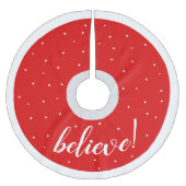 Traditionelles Rotes Weiß Weihnachten Polyester Weihnachtsbaumdecke (Vorderseite)