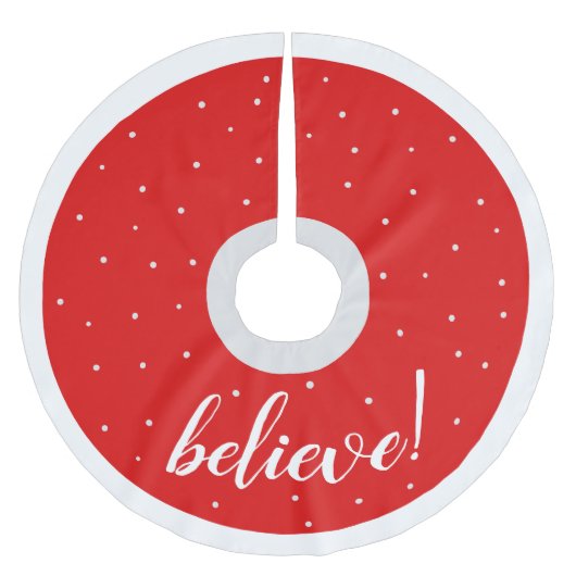 Traditionelles Rotes Weiß Weihnachten Polyester Weihnachtsbaumdecke (Vorderseite)