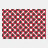 Traditionelles rotes, weißes und grünes Muster und Geschenkpapier Set (Vorderseite 3)