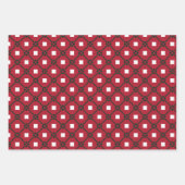 Traditionelles rotes, weißes und grünes Muster und Geschenkpapier Set (Vorderseite)