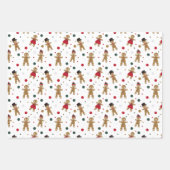 Traditionelles Rotgrünes Weihnachtsgebäck Santa Geschenkpapier Set (Vorderseite 2)