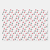 Traditionelles Rotgrünes Weihnachtsgebäck Santa Geschenkpapier Set (Vorderseite)