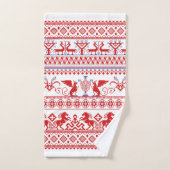Traditionelles Rotrussisches Ornament Badhandtuch Set (Handtuch)