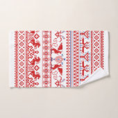Traditionelles Rotrussisches Ornament Badhandtuch Set (Handtuch)