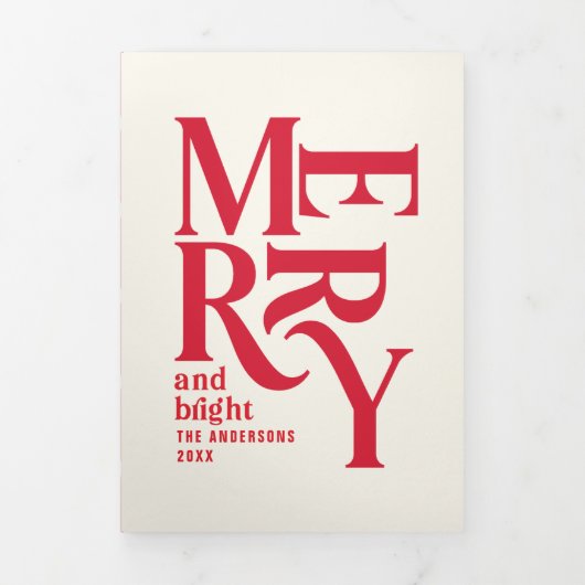 Traditionelles Rotwein Weihnachten mehrjähriges Fo Dreifach Gefaltete Urlaubskarte (Cover)