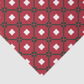 Traditionelles Rotweiß- und Grünes Weihnachtsmuste Seidenpapier (Detail)