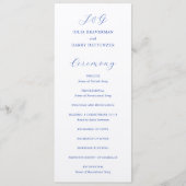 Traditionelles Royal Blue Elegant Hochzeit Programm (Vorderseite)