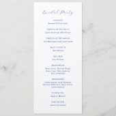 Traditionelles Royal Blue Elegant Hochzeit Programm (Rückseite)