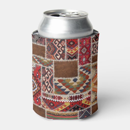 Traditionelles Rug Patchwork: Dekorative Teppichve Dosenkühler (Kanne Vorderseite)