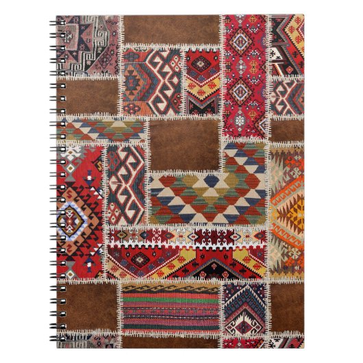 Traditionelles Rug Patchwork: Dekorative Teppichve Notizblock (Vorderseite)
