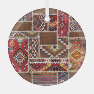 Traditionelles Rug Patchwork: Dekorative Teppichve Ornament Aus Glas