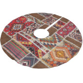 Traditionelles Rug Patchwork: Dekorative Teppichve Polyester Weihnachtsbaumdecke (Schrägansicht)