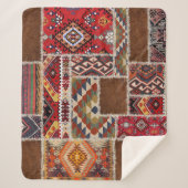 Traditionelles Rug Patchwork: Dekorative Teppichve Sherpadecke (Vorderseite)