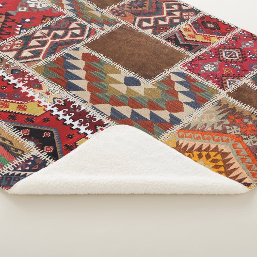 Traditionelles Rug Patchwork: Dekorative Teppichve Sherpadecke (3/4)