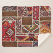 Traditionelles Rug Patchwork: Dekorative Teppichve Sherpadecke (Vorderseite (Horizontal))