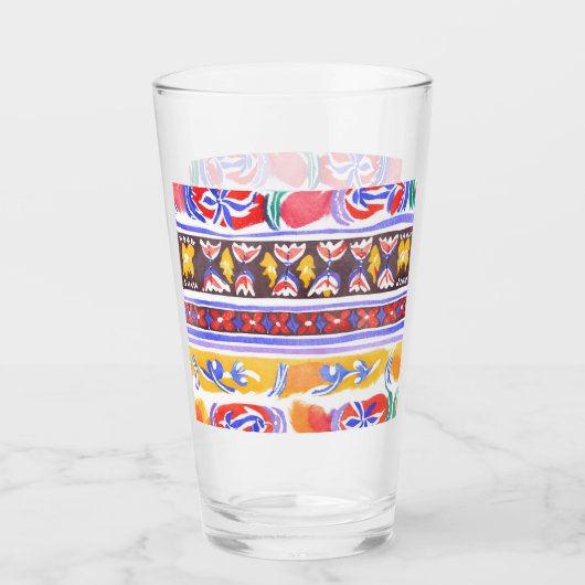 traditionelles rumänisches Dekor Glas (Vorderseite)