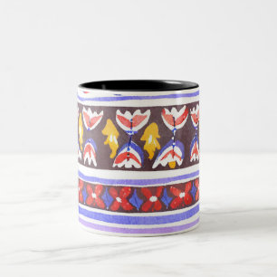 traditionelles rumänisches Dekor Zweifarbige Tasse