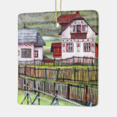 Traditionelles rumänisches Haus - Aquarellmalerei Keramikornament (Links)