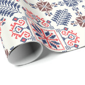 Traditionelles rumänisches Muster Geschenkpapier (Rolleneckpunkt)