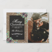 Traditionelles rustikales Weihnachtsfest-Foto Feiertagskarte (Vorderseite)
