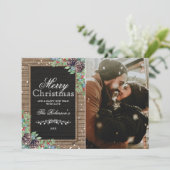 Traditionelles rustikales Weihnachtsfest-Foto Feiertagskarte (Stehend Vorderseite)