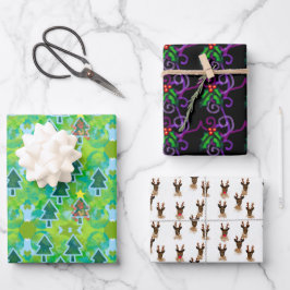 Traditionelles Rustikales Weihnachtsfest mit Sorte Geschenkpapier Set