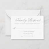 Traditionelles Sage Green Formal Mini Hochzeit RSV Mitteilungskarte (Vorderseite)