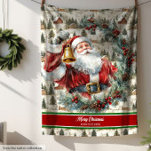 Traditionelles Santa Blanket mit Familientext Fleecedecke