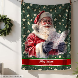 Traditionelles Santa Blanket mit Familientext Fleecedecke